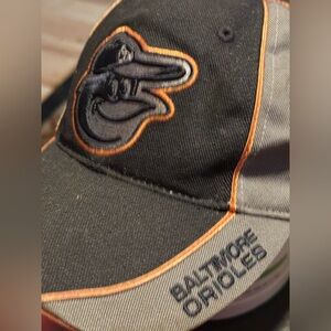 Baltimore Oriole Black Orange and White Adjustable Snapback Hat Cartoon Bird